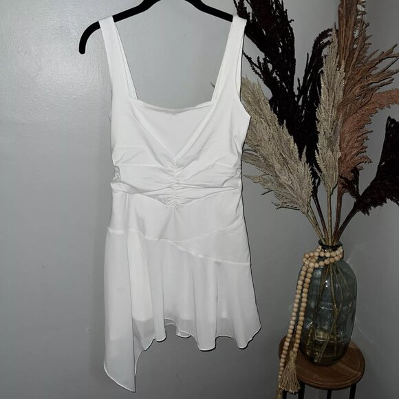 NewAsia Garden White Tennis Summer Party Dress Lined Mini Dress Sz 6 Med NWT - Picture 2 of 7